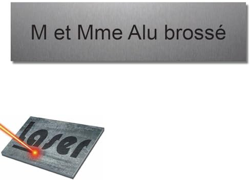 Placa grabada para timbre intercomunicador autoadhesivo, 6 x 1,5 cm, personalizada, 1 a 2 líneas, aluminio cepillado