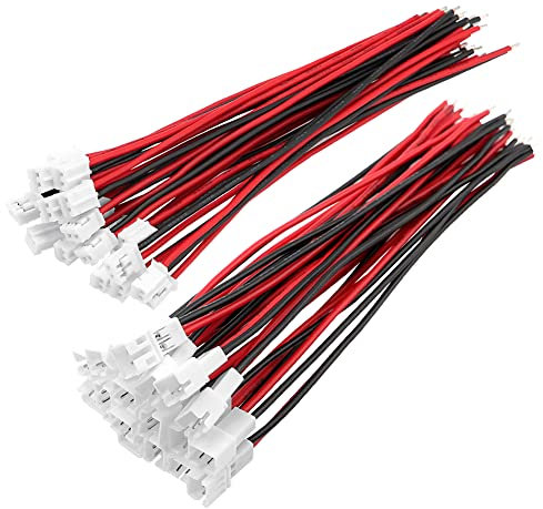 YIXISI 20 Paia JST-PH 2.0mm 2-Pin Micro Elettrico Spina Connettore Maschio e Femmina, JST 2 Pin Micro Spina Connettore Maschio e Femmina con 10cm Cavo