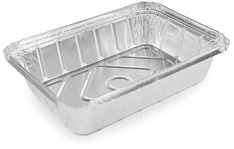 ACESA - Bandejas de Aluminio Desechables con Tapa | Contenedores de 800 ml para Cocinar, Transportar y Almacenar Alimentos | 100 ud