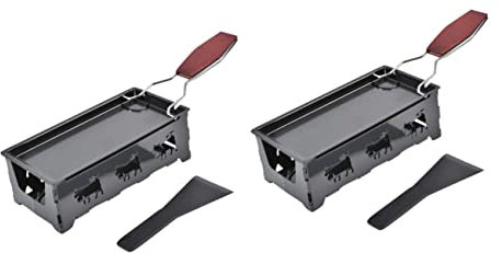 OQHAIR 2 Sets Cheese Griddle Indoor Griddle Metal Cooking Utensils Set Cooking Pans Nonstick Set Candlelight Cheese Raclette Iron Metal Grill Plate Bbq Grill Tray Metal Cheese Oven Korean