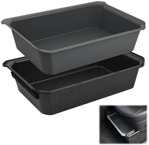 Organizador de Caja de Almacenamiento para Debajo del Compatible con Model Y, Organizador de Bandejas Ocultas para Coche, Compartimento de Doble Capa Bajo el Asiento para Model Y
