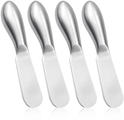 Zfseyuh 4 Pezzi Coltelli da Burro in Acciaio Inox,Spalmatori di Formaggio,Coltello da Burro Multifunzione per Tagliare o Spalmare Formaggio, Burro, Marmellata
