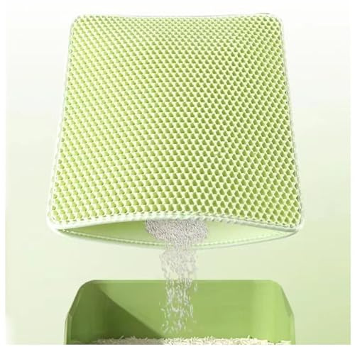 TYBEITAO Cat Litter Mat, Honeycomb Double Layer Easy Clean Cat Carpet Waterproof Leakproof Anti-Slip, Cat Litter Matt,Green-M