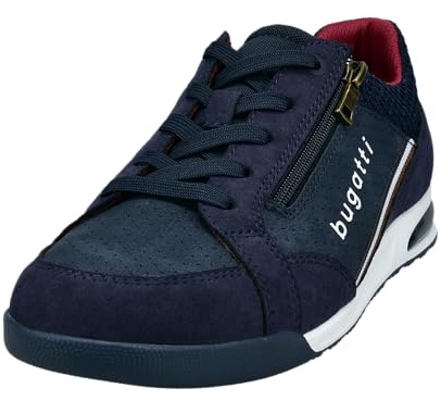 bugatti Zapatos de negocios para hombre, con cordones, Dark Blue Cognac 4163, 44 EU