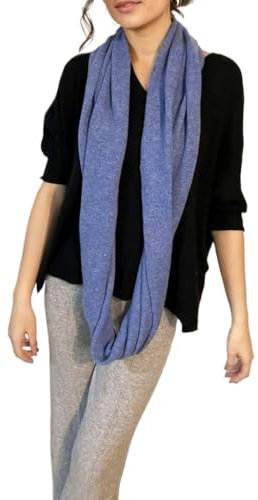 Prettystern XL Kaschmir Unisex Loop Schal Cashmere Rundschal Kaschmir-Schal Rund-Halstuch Damen Herren Schlauch-Schal Blau