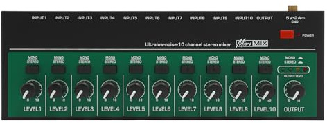 Mini mixer professionale a 10 canali a 10 canali Studio Audio Mixer Mini Sound Controller USB Drive Input/Output compatibile con power bank auto laptop e batteria