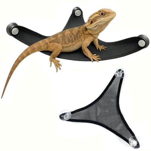 Colenumone 2-pack barba drago amaca, rettile amaca, adatto per iguane, camaleonti, gechi, lucertole, serpenti, camaleonti, rettili, serbatoio axolotl.