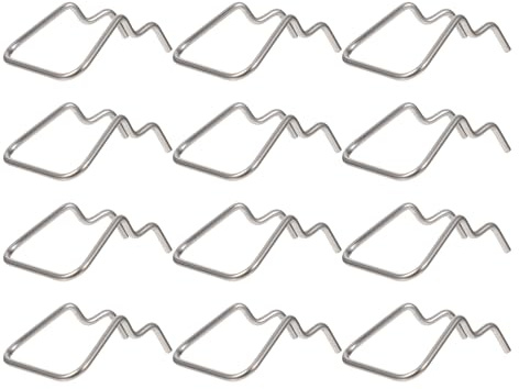 Alipis 12Pcs Pegboard Hooks Stainless Steel Perforated Wall Display Rack for Hardware Tools Angled Ends Secure Hold Easy Installation for Garage Shop Organization