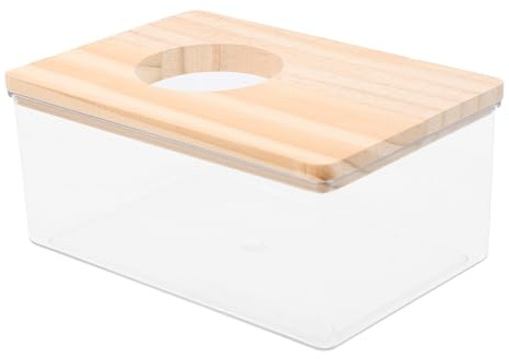 Veemoon Caja de Baño para Roedores de Acrílico Transparente con Tapa y Diseño Fácil de Limpiar para Mascotas Pequeñas