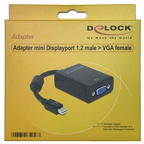 Delock 65256 - Adaptador VGA/Mini DisplayPort, Negro