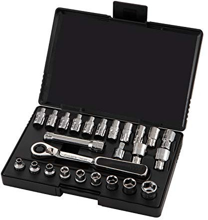 SATA Durchsteckschlüssel-Satz, 1/4', 25-teilig, metrisch & zöllig ST09131SJ (Ratschen-Durchsteckschlüssel-Satz Durchsteckschlüsselsatz Durchsteckschlüssel Durchsteckratsche Durchsteckknarre)