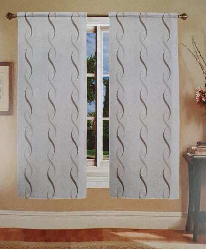 GBiancheria COPPIA TENDE DEBORA 70X150 70X240 PER FINESTRE E PORTEFINESTRE PRONTE DA APPENDERE (70x150, Grigio)