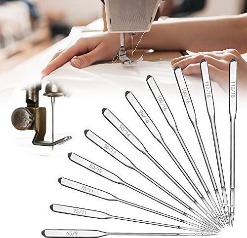 Nähmaschinennadeln, 60Stk Universal Varmax Brother Janome Singer Nähmaschine Nähnadeln 65/9 75/11 80/12 90/14 100/16 110/18, Nähmaschinen Nadel Set für Denim Leder Jeans Stretch Jersey Stoff