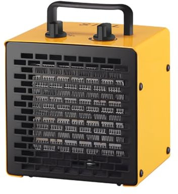 SIAL 2000W Industrie Tragbar Heizlüfter - Elektroheizer - Keramik Heizstrahler - Raumheizung Bauheizer - PTC Heizgerät mit Überhitzungsschutz - Für Büros, Räume, Badezimmer, Garagen - PA2 - Gelb