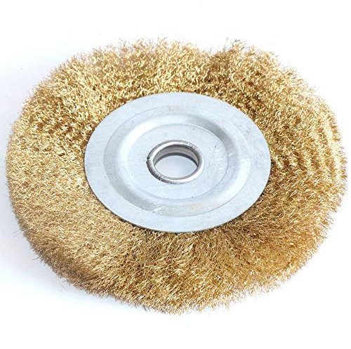 JAKMET Drahtbürste Winkelschleifer,Nylonbürste 0,13 mm Flache Messingdraht-Rundbürste for Schleifbock Polieren Schleifwerkzeug Metall Entrosten Holz Entgraten (Color : 250mmx25mm 1pc)