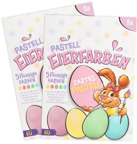 com-four® 10x Eierfarben Pastell - flüssige Pastell-Eierfarben für weiße und braune Eier - einfach Eier kaltfärben - flüssige Ostereier-Farbe (010 Stück - Pastell)