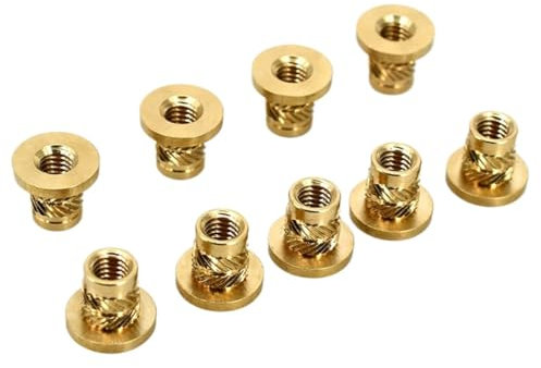 Einpressmuttern M2 M3 M4 M5 M6 M8 Messing Wärme Einsatz Hot Melt Mutter Rändelflansch Kupfer Mutter Gewinde Injektion Einbettung T-typ Mutter for 3d Drucker(M3x5xOD4.4 100pcs)
