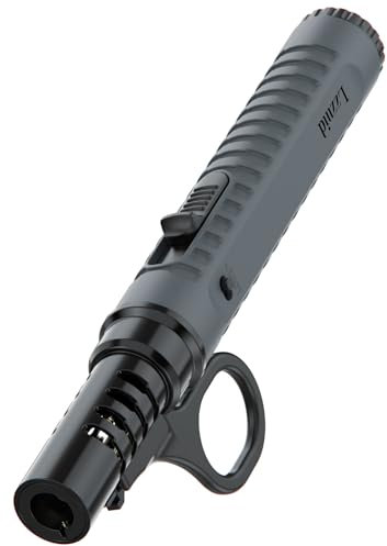 Lzzuid Jet Lighter, Refillable Long Reach Jet Flame Windproof Torch Lighter for BBQ, Candle, Camping, Hiking (Sold without Gas)