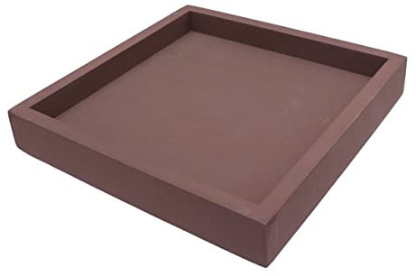 HEMOTON Bandeja Espesa Cuadrada para Macetas 20x20 Cm Café para Interior y Balcón, Plato de Plástico Duradero Prueba de Fugas para Jardinería y Soporte de Plantas