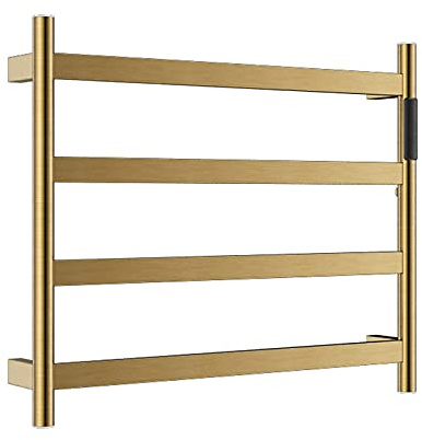XCHSXYL Calentador de Toallas eléctrico de 4 Barras, toallero calefactado de Acero Inoxidable 304 para Montaje en Pared con Control de Temporizador, radiador de baño, Plata cepil