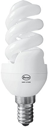 Bulk Hardware BH00544 11 W T3 CFL SES energisparande mini-spirallampa, vit