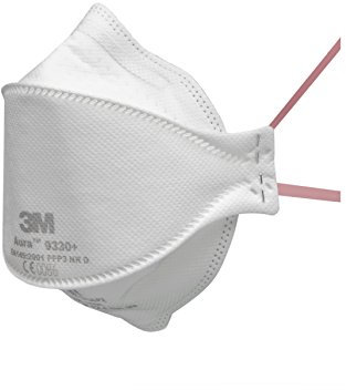 3M Respirateur Aura 9330+ FFP3, masque anti-poussière sans valve, filtre à faible résistance pour une respiration facile, masque de protection, certifié EN 149:2001+A1:2009