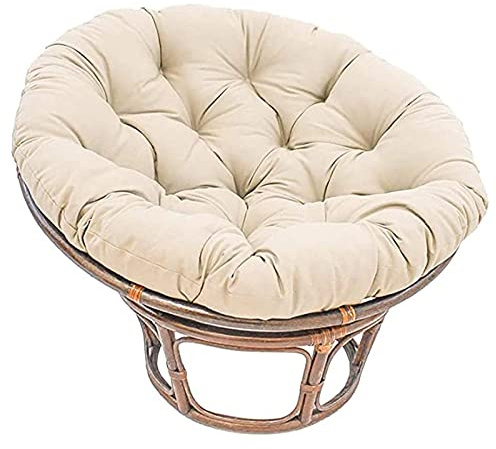 Redonda Cojín de Silla Papasan, Cojines para Uso en Interiores y al Aire Libre, Asiento Redondo para Sillón, Beige, 80x80cm