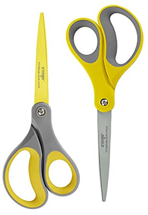 LIVINGO 2 Stück Büroschere 20,3 cm Titan-Antihaftschere professionelle Edelstahl-Schere, bequemer weicher Griff, Allzweck-Schere fürs Büro