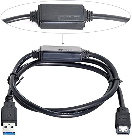 ezqnirk 1pcs Power Over eSATA DC 5V power to USB 3.0 Adapter USB3.0 to HDD/SSD/ODD 1m eSATA power Converter cable