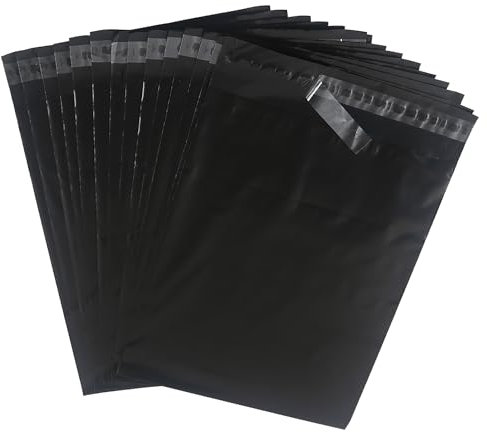 HVDHYY Poly-Versandtasche Versandumschläge Postbeutel für Verpackung Versandtaschen Versandbeutel Plastik Versandtüten Selbstklebend und Blickdicht für Kleidung und Textilien Schwarz 40cm*50cm 20pcs