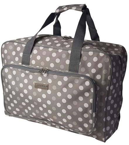 Sewing Online Sewing Machine Bag, Grey Polka Dot | 46 x 33 x 20cm | Carry Bag for Janome, Brother, Singer, Bernina, and Most Sewing Machines - PT660-GREY-POLKA