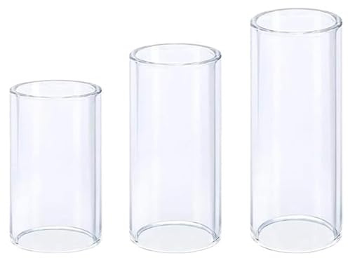 Hufopik 3Pcs Glass Guitar Slide Set - Three Sizes for Versatile Use - Smooth Glass Slides Enhance Guitar Playing - Suitable for Electric, Acoustic, and Bass Guitars - Ideal for Musicians
