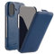 Mobiskin Hülle passend für iPhone 16 (6,1 Zoll), Handyhülle mit beschichtetem Leder, Flip Case kompatibel mit MagSafe, Schutzhülle, Handy-Tasche, Slim Cover, dünn, Blau