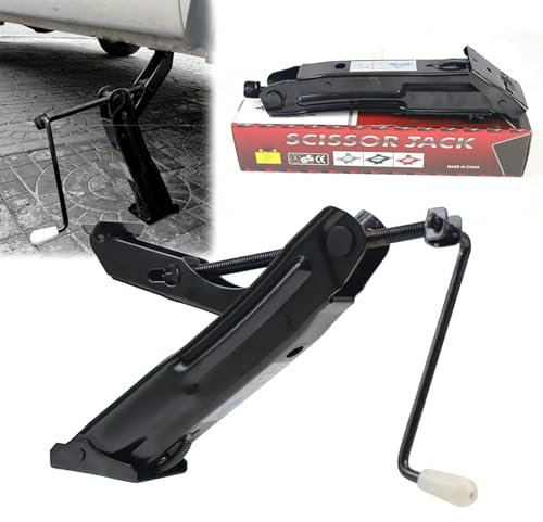 Gato mecánico de maniobra 1,7T, altura bajo tierra 65-390 mm, manivela, para coche, plegable, caballete, todoterreno, monovolumen y vehículos medianos