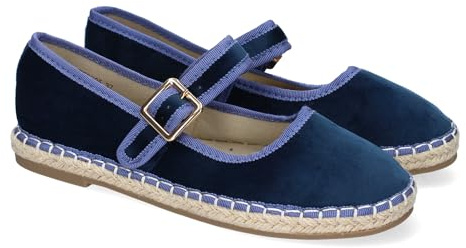 shoes&blues.es 91177 Bailarina Alpargata de Mujer con Yute, Comodas, Diseno Moderno y Cierre de Hebilla para un Ajuste Comodo, Ideales para Primavera-Verano. Azul Talla 38