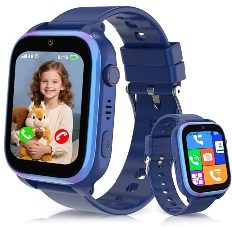 YEDASAH 4G Smartwatch per Bambini, Videochiamata, Localizzazione GPS, Sveglia, Giochi, Telefono, Orologio Bambini, Regalo per ragazzo ragazza