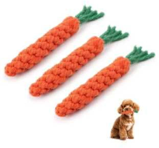 GIDWRIY 3 Piezas Juguete Zanahoria Perro,Juguetes para Morder Perros,Dog Toys,Juguete Masticable Perro Resistentes,Juguetes Interactivos para Perros,Juguete Entrenamiento Mascota para ﻿Aburrimiento