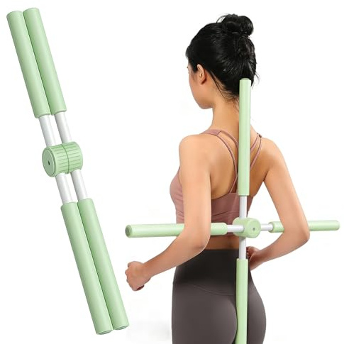 KAWENGIN 80 cm Barra De Yoga,Corrector De Espalda Jorobas,Corrector de Postura,Palos de Yoga para la Postura,Barra de Ejercicios para el Cuello y la Espalda,Estiramiento Ajustable