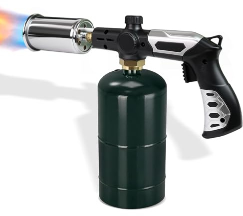 Asnfanl Professional Propane Torch with Powerful Adjustable Flame for Cooking Torch Tasks, BBQ Torch & Fast Charcoal Lighter for Home Kitchen, Grilling & Sous Vide Searing (Propane Tank Not Included)