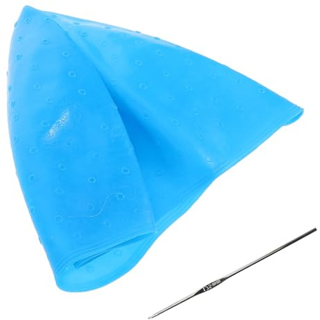 HOOWIFFY Gorra de Silicona para Teñir el Cabello Azul, Tapa del Resaltador Antideslizante para Mechas, Accesorio Profesional para Salón y Uso en Casa, Herramienta Reutilizable para Cuidado