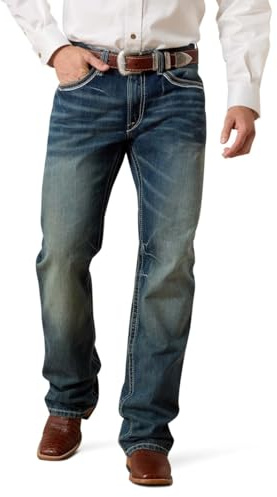ARIAT Men's M4 Low Rise Coltrane Boot Cut Jean, Durango, 34W x 34L Blue