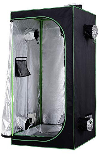 Outsunny Chambre de Culture hydroponique Tente de Culture Grow Box 0,8L x 0,8l x 1,6H m Oxford 600D Mylar Noir Vert