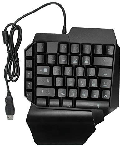 Zunate Einhand-Gaming-Tastatur, 39-Tasten USB-Kabel Einhand-Mechanische Tastatur mit RGB-Hintergrundbeleuchtung, Gaming-Tastatur Ergonomischer Gamecontroller für