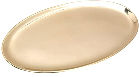 NKlaus piatto candela ovale 17x10cm desinger piatto decorazione ottone oro sottobicchiere lucido 10506