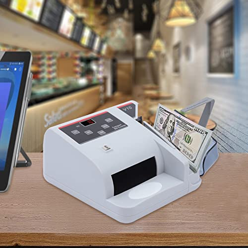 Tragbarer Geldzähler Falschgelderkennung 600pcs/min Banknotenzähler Mehrwährungs-Zählmaschine 100-240V mit LED Anzeige