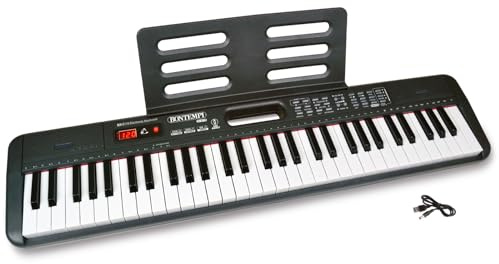 BONTEMPI - HarmonyKeys Clavier Numérique à Pas Professionnel 61 Touches avec Connexion USB, Fonctions Avancées et Amplification Stéréo 910x215x90 mm