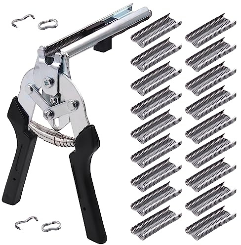 Sweet 601 alicates profesionales para tapicería tipo M con anillos de uñas de cerdo y kit surtido de clavos, clips y grapas M para fijación de vallas