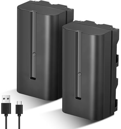 Soonpho 2-Pack Akku NP-F550 Ersatzakku 2 Stück Battery für Sony NP-F970 F960 F950 F770 F750 F570 F550 Kompatibel Godox VILTROX Neewer Camcorder/Monitor/Kamera