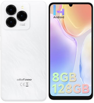 Ulefone Note 20 Pro Smartphone Offerta, 8GB RAM + 128GB ROM/TF 1TB Android 14 Smartphone, Fotocamera 50MP + 8MP con 6.75 HD+ Schermo Cellulari Offerta, 6000m Dual SIM 4G/OTG/Face ID/GPS-Bianco