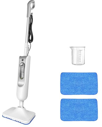 1500W Electric Steam Mop Floor Carpet Tile Cleaning Machine, Lightweight Steam Cleaner with 2 Washable Cleaning Pads, 400ML Water Tank, 4.8M Cord
